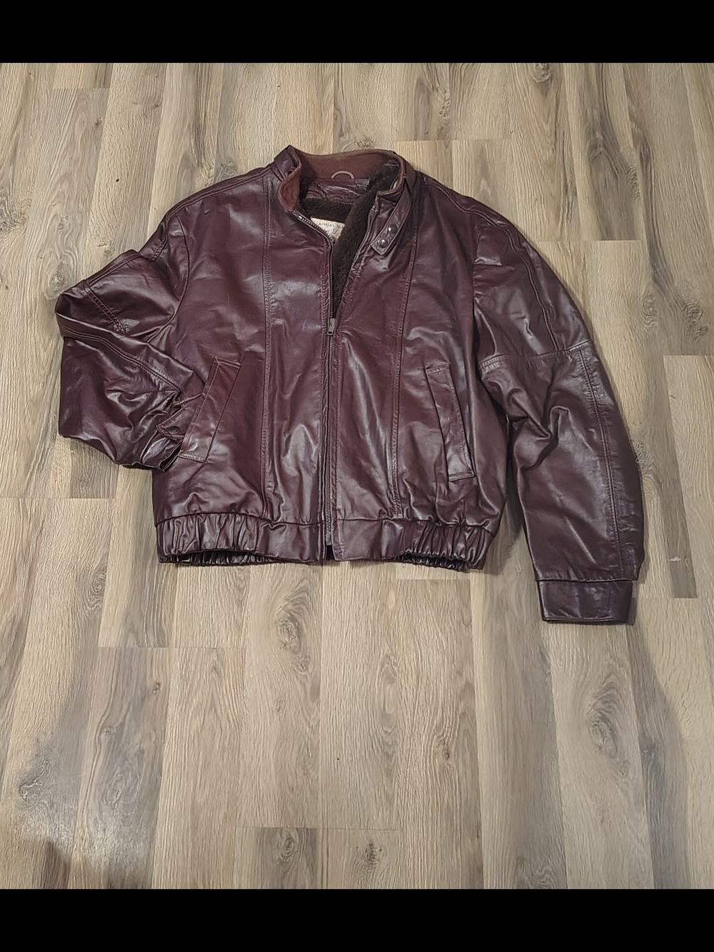 Men's Size 46 RARE Vintage 80's Fur Lined Real Leather Bomber Jacket